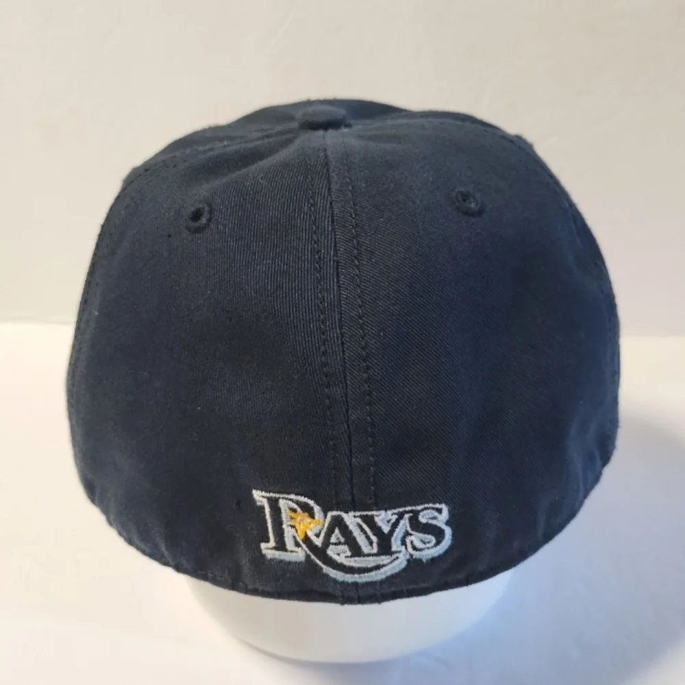 Tampa Bay Rays fitted ball cap Sz Large 47 brand Navy Blue